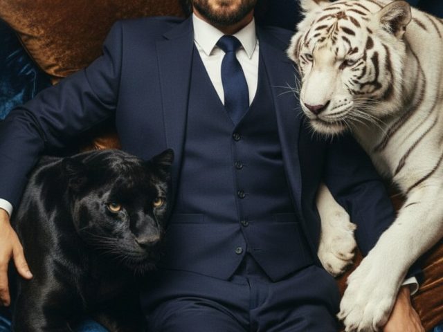 You, a black panther 🐆 and a white tiger 🐯 — all in one frame