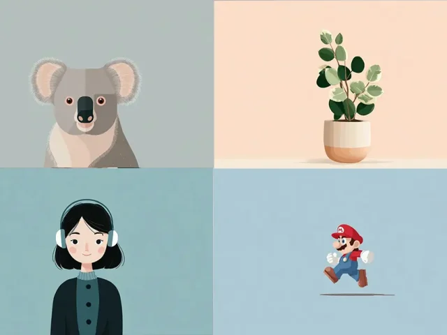 Minimal Flat Design Illustration of a [subject] on a Clean [background color] Background