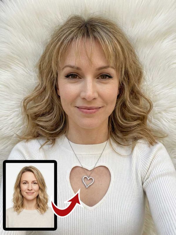 High-Angle Selfie Portrait – Woman in White Ribbed Bodysuit with Heart Cutout – Soft Aesthetic Lifestyle