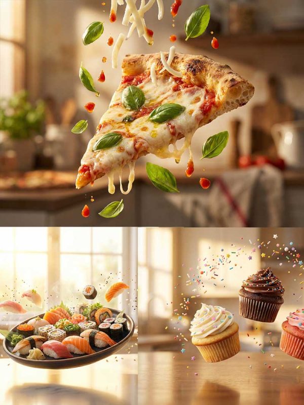 Cinematic High-Key Food Photography: Dynamic Levitation with Flying Sprinkles